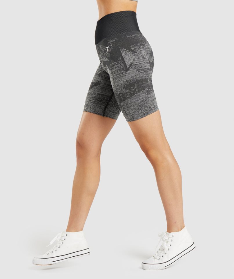 Women's Gymshark Adapt Ombre Seamless Shorts Black | NZ 5CXWDM